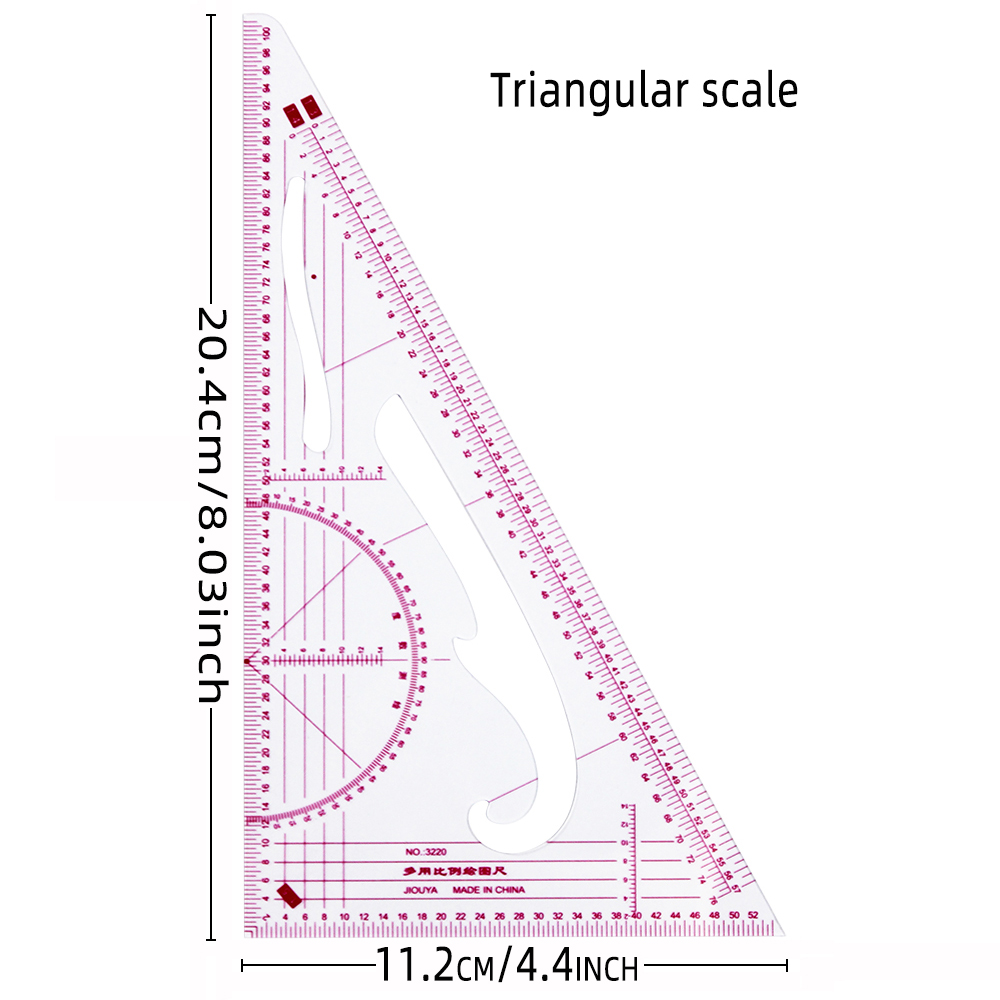 Fabrication de plaques 3220, beaux-arts, échelle multifonctionnelle, règle d'impression triangulaire, règle de dimensionnement, échelle de vêtements d'apprentissage