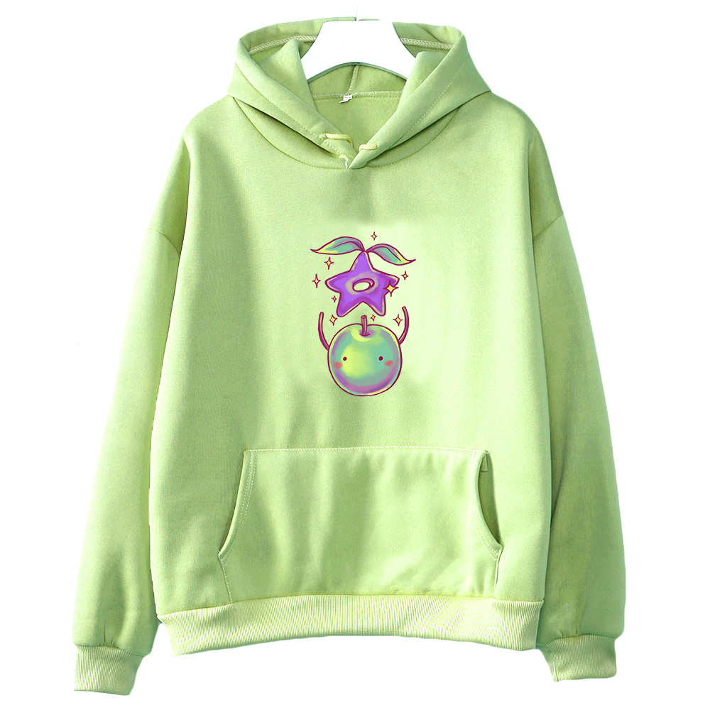 Stardew Valley Junimo Muster Hoody Damen Mode Langarm Sweatshirts Niedliche Cartoon Grafik Hoodie Bequeme Casual Tops