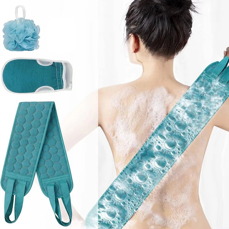 Peeling-Körperpflegeset enthält Rückenbürste, Badehandschuh, Luffa, Bimsstein-Schwamm zur Entfernung abgestorbener Haut für die Duschbenutzung.