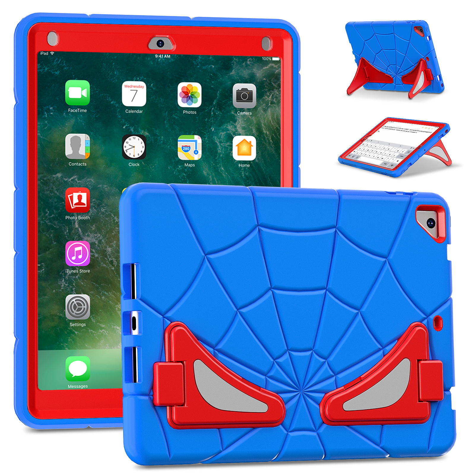 Etui pancerne na iPad A16 2025 11. generacji 10.9 2022 10. generacji 10.2 7. generacji 8. generacji 9. generacji Air 1 2 Pro 9.7 2017 2018 dla dzieci z podstawką, 3-warstwowa ochrona