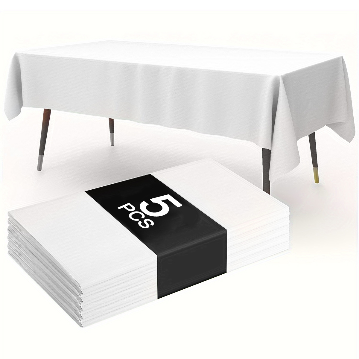 Mantel blanco sólido de 183x137cm, cubiertas de mesa de plástico desechables para decoración de fiestas de cumpleaños, decoración de mesa de comedor para el hogar