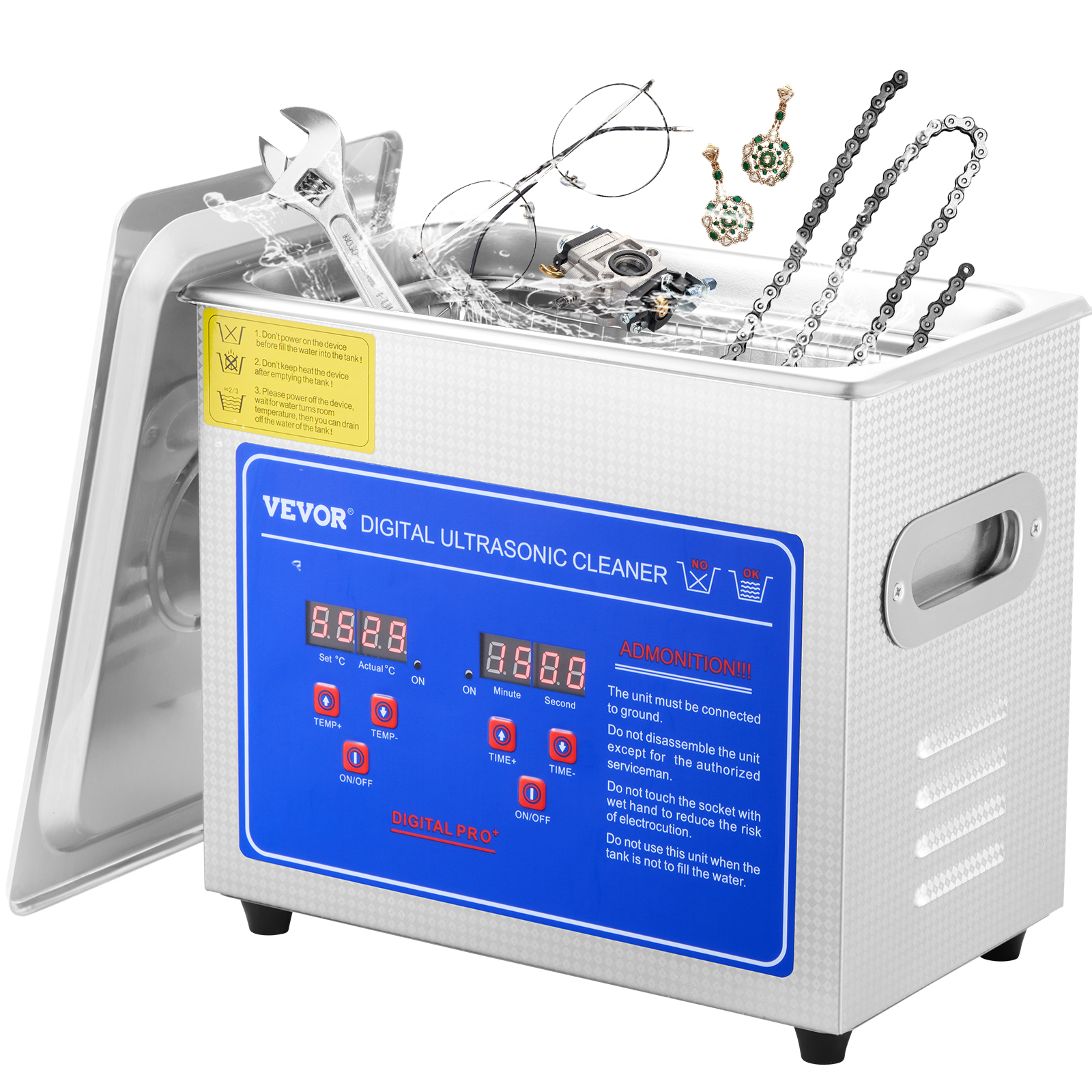 Vevor limpador ultrassônico 1.3l 2l 3l 6l 10l 15l 22l 30l lava-pratos máquina de lavar portátil máquina de lavar louça ultrassom eletrodomésticos