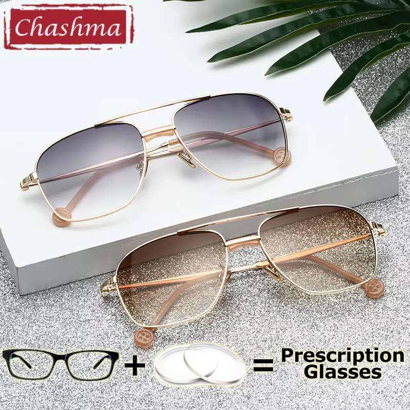 Damen-Sonnenbrille mit dunklem Farbverlauf, Myopie-Grad-Brille mit Rezept, verschreibungspflichtige Brillen, Gafas für Herren