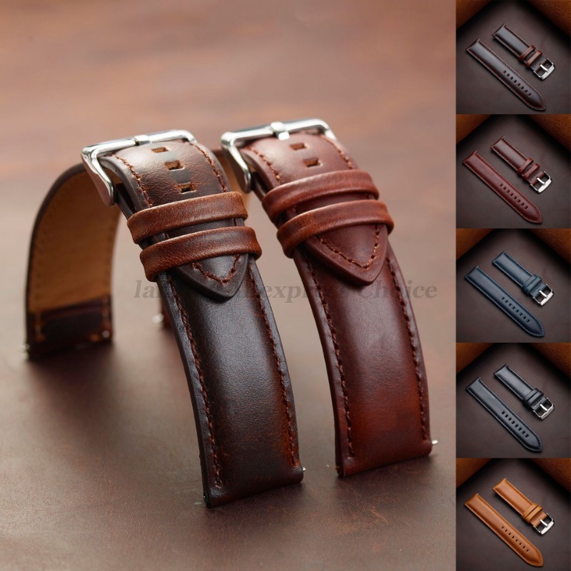 Pulseira de couro genuíno de liberação rápida 18mm 20mm 22mm 24mm 26mm preto marrom pulseira para dw daniel wellington pulseiras