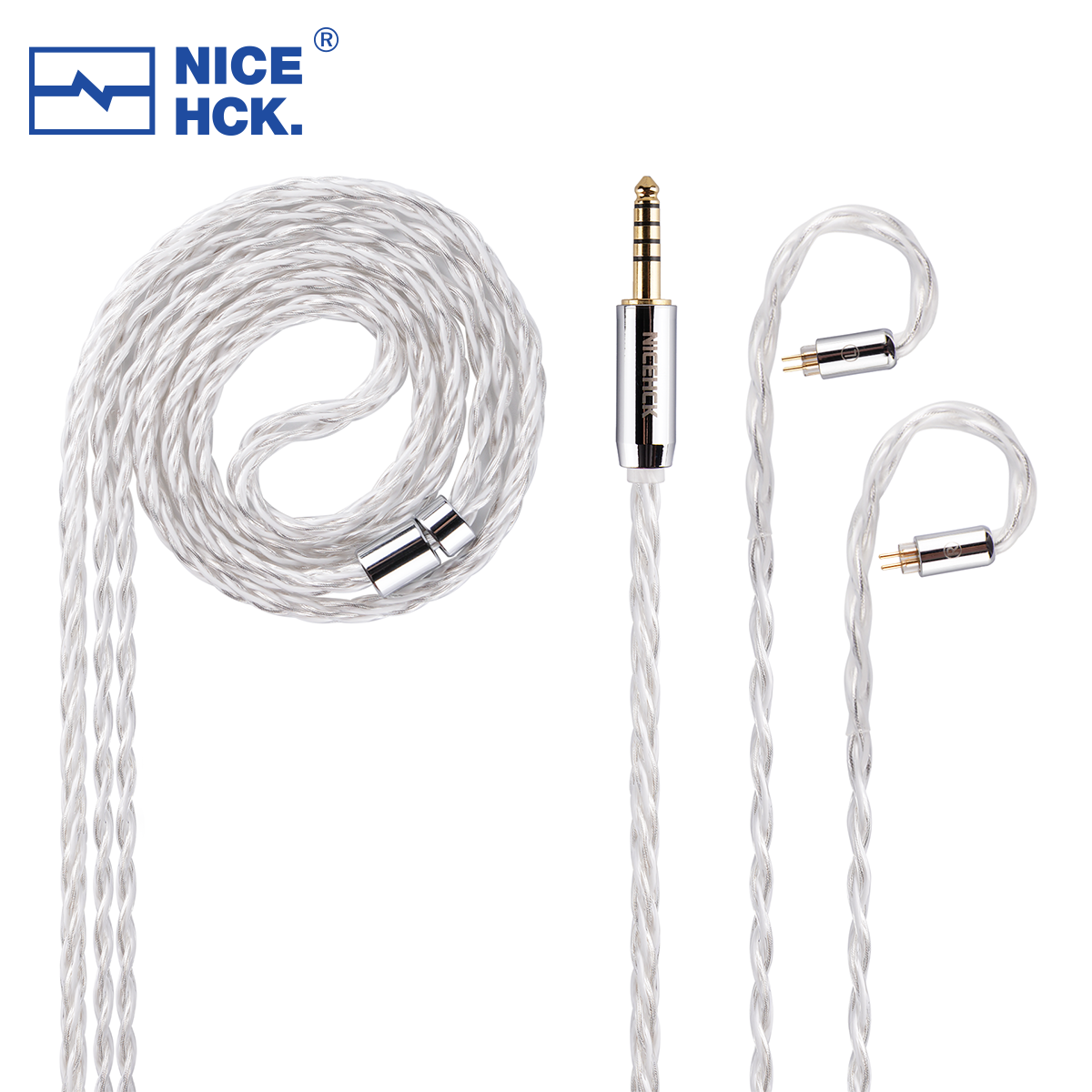 NICEHCK DeepSnow 4-жильный посеребренный немецкий медный кабель MMCX/2Pin/QDC разъем для обновления наушников провод 3,5 мм/2,5 мм/4,4 мм вилка
