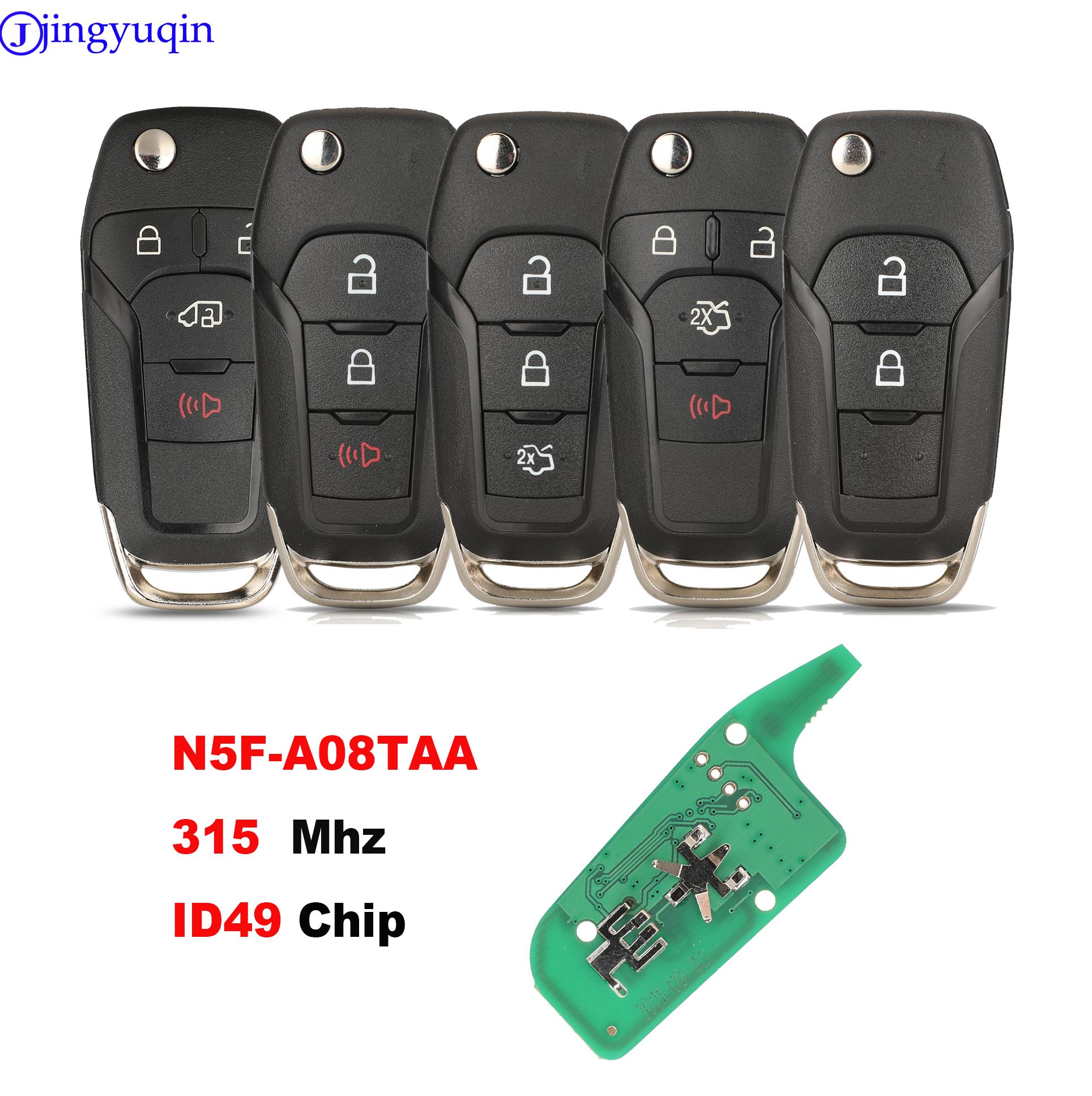 Jingyuqin llave de Control remoto de coche para Ford Escort Fusion 2013-2016 ID49 Chip 315 Mhz FCCID N5F-A08TAA reemplazo inteligente automático Flip