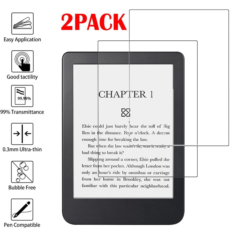 2PCS กระจกนิรภัยป้องกันหน้าจอ 6/7/10.3 นิ้ว eReader ป้องกันฟิล์มสําหรับ KOBO Clara 2E ราศีตุลย์สี BW 2024