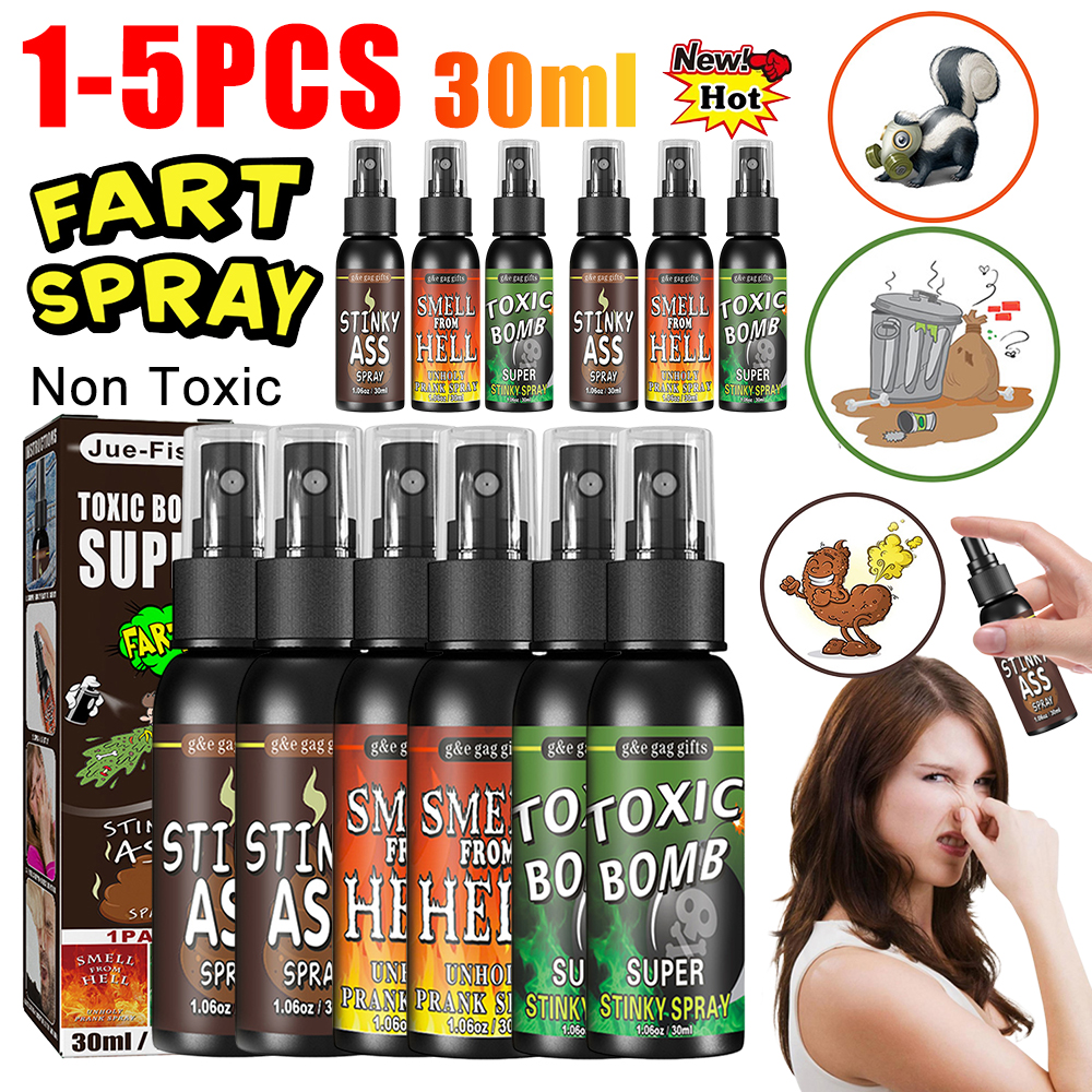 1-5 pz scoreggia Spray scherzo scherzo 30ml Non tossico scoreggia Gag Spray forniture per feste puzzolente Stinky Gags Spray Halloween giocattolo divertente per la festa