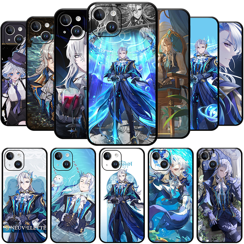 Capa de Telefone de Personagem Genshin Impact, Julgamento Inexorável, iPhone 15, 14, 13, 12, 11 Pro Max, Mini, XS Max, SE3, 2, 7, 8 Plus