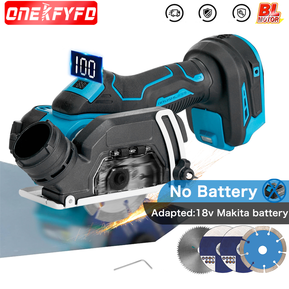 3 Inch  Mini Angle Grinder Brushless 76MM Electirc Compact Cut OFF Tool Cutting Power Woodworking for Makita 18v Battery