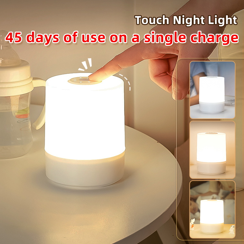 Touch Nacht Lampe USB LED Lampe Mit Schalter Wiederaufladbare Drei Farben Lichter Für Küche Flur Schrank Schlafzimmer Hause Nachtlicht