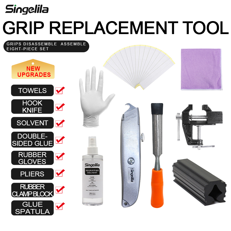 Vervangingsgereedschapsset voor golfgrip Geschikt voor alle soorten clubs Gripverwijderings- en installatieset Zevendelige originele accessoire