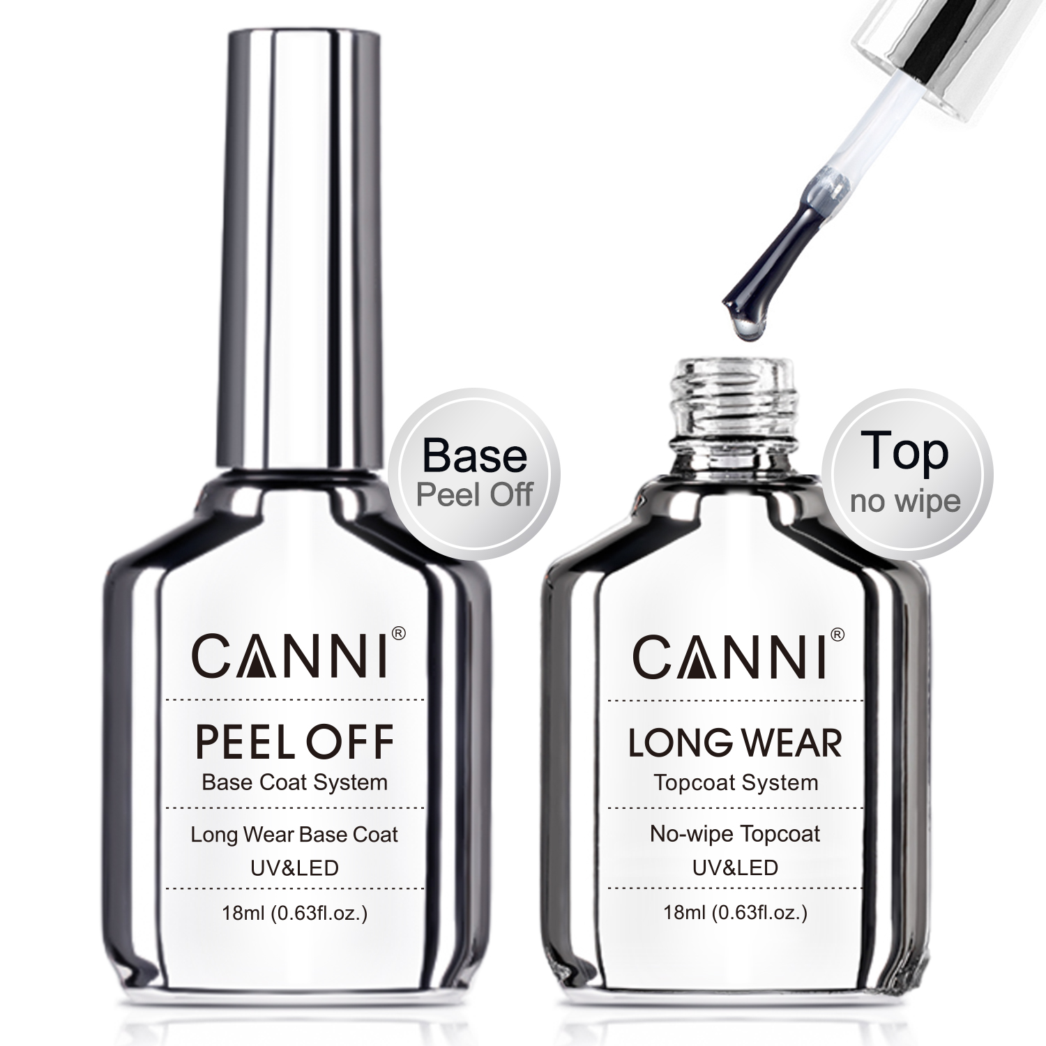 Canni TPO gratuit HEMA gratuit 18ml longue tenue diamant Nowipe couche de finition Peeloff Base manteau tremper UV LED Gel vernis manucure à ongles