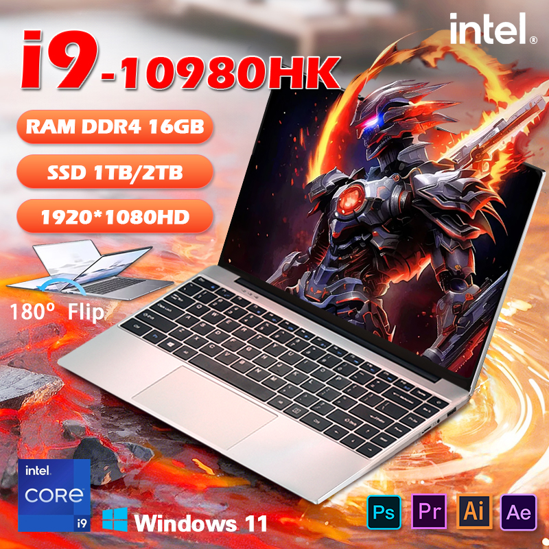 โน้ตบุ๊กพีซี 2026 i9 14.1 นิ้ว ระบบปฏิบัติการ Windows 11 Pro ชิปประมวลผล Intel Core i9 10980HK แรม 16GB SSD 1TB โน้ตบุ๊กเกมมิ่ง WiFi 6 พกพาสะดวก