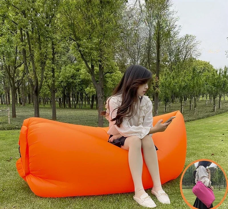 Inflatable Sofa Beach Air Sofa Folding Camping Inflatable Sofa Bed Sleeping Bag Single