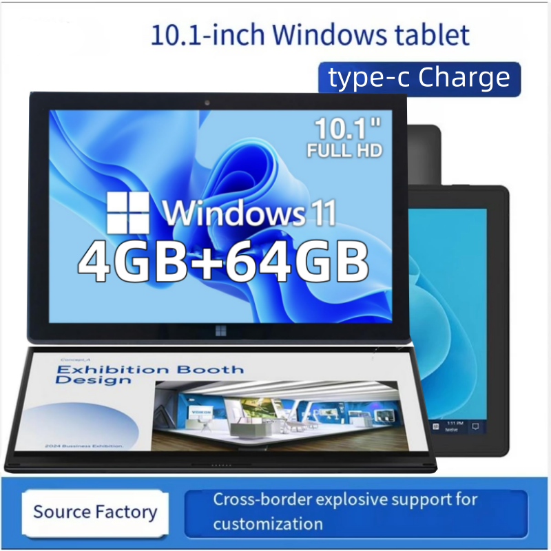 10,1-дюймовый 64-битный планшетный ПК AR40, 4 ГБ ОЗУ, 64 ГБ ПЗУ, WINDOWS 11, процессор N3350, 1920 x 1200 IPS, Wi-Fi, четырехъядерный процессор, двойная камера, HDMI-совместимый