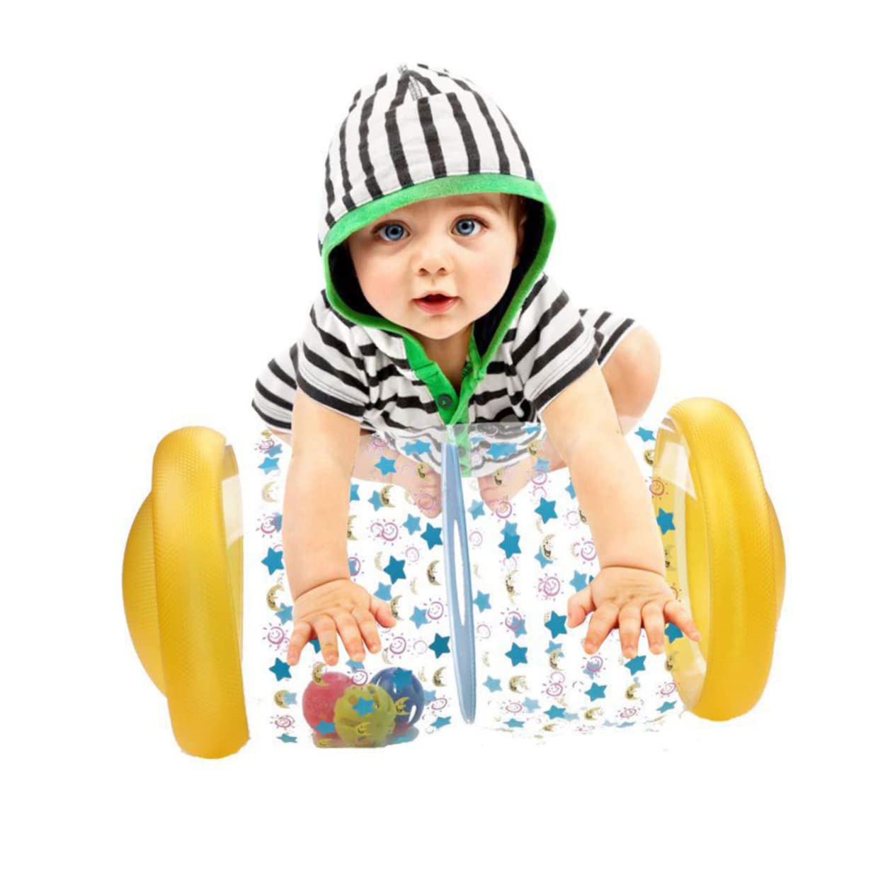 Aufblasbare Baby Krabbeln Roller Spielzeug Mit Rassel Bälle PVC Kleinkind Stehend Frühen Pädagogisches Spielzeug Krabbeln Lernen Roller