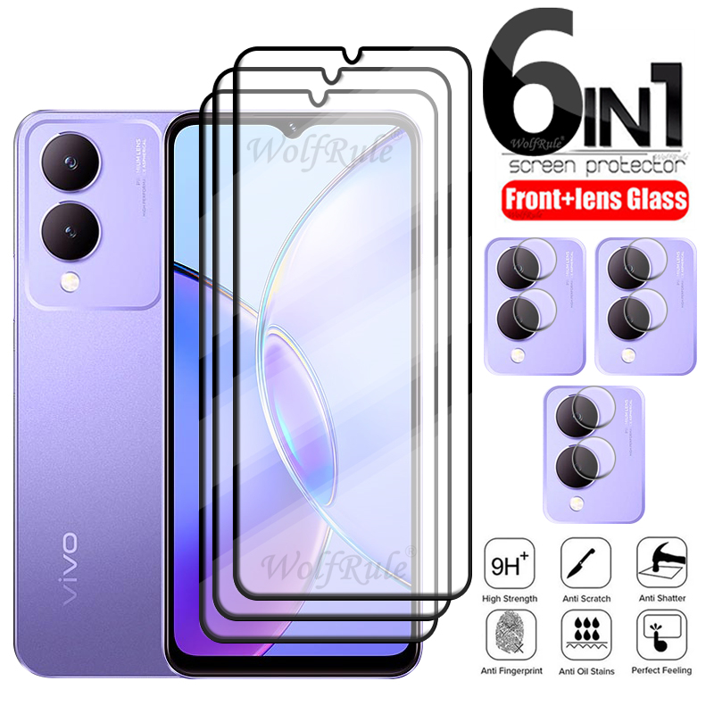 6-in-1 Für Vivo Y17S Glas Für Vivo Y17S Gehärtetem Glas Telefon Film Volle Abdeckung Kleber 9H screen Protector Für Vivo Y17S Objektiv Glas