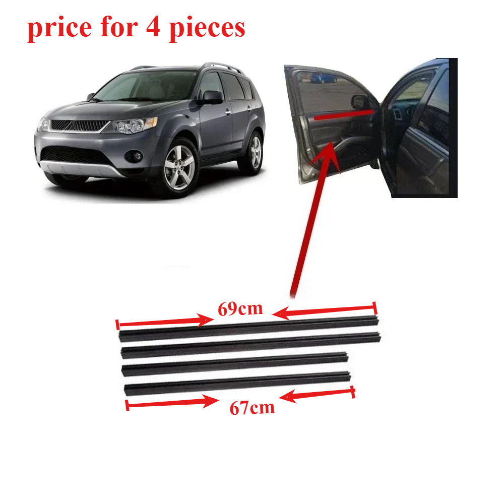 Oversea 4 Pcs Inner Black Window Glass Rubber for Outlander 2007-2012 CW 5727A258 Protect Weather Strip for Peugeot 4007 Airtrek