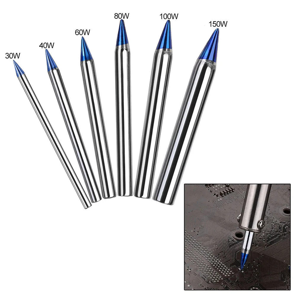30-150W Blue Pointed Welding Tips External Heat Soldering Iron Lead-Free Station Solder Soldering Iron Tip Soldering Accessories