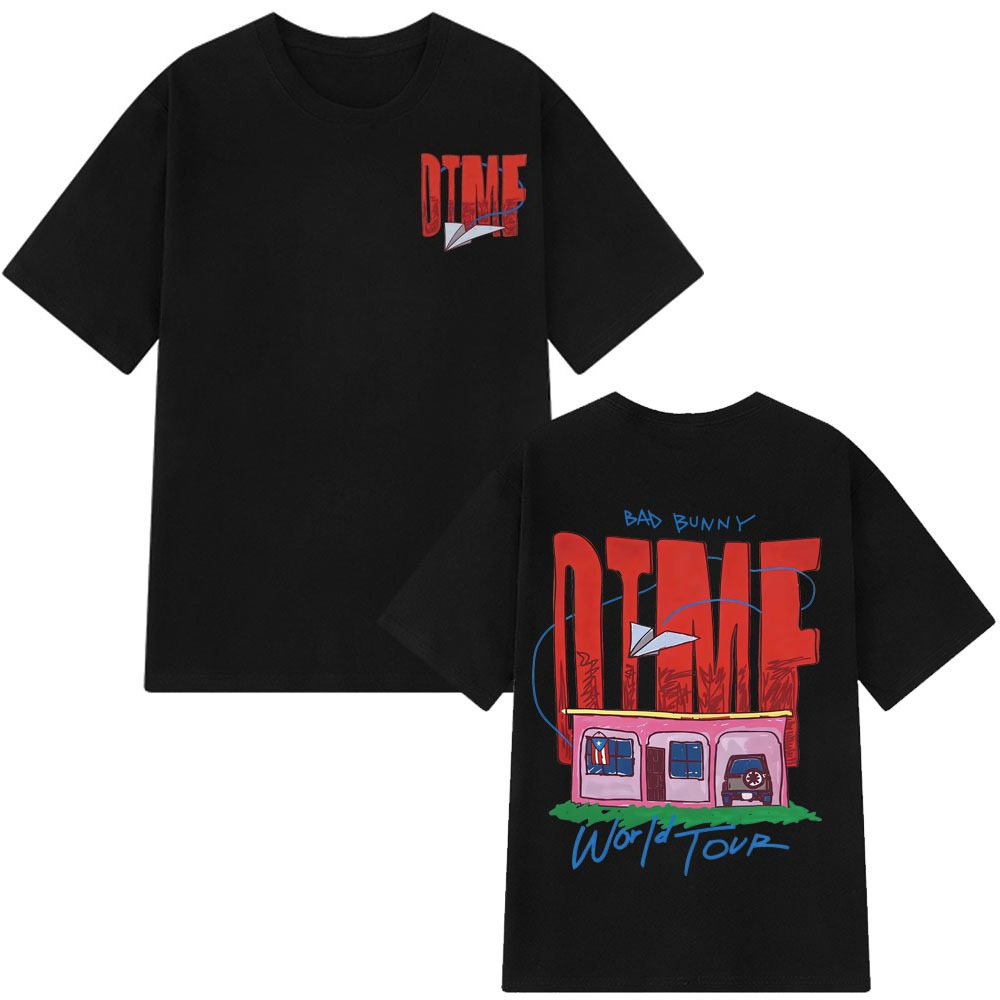T-shirt stampata Singer Bad Bunny DTMF World Tour 2026, T-shirt da uomo vintage in puro cotone per tutte le stagioni, casual e streetwear