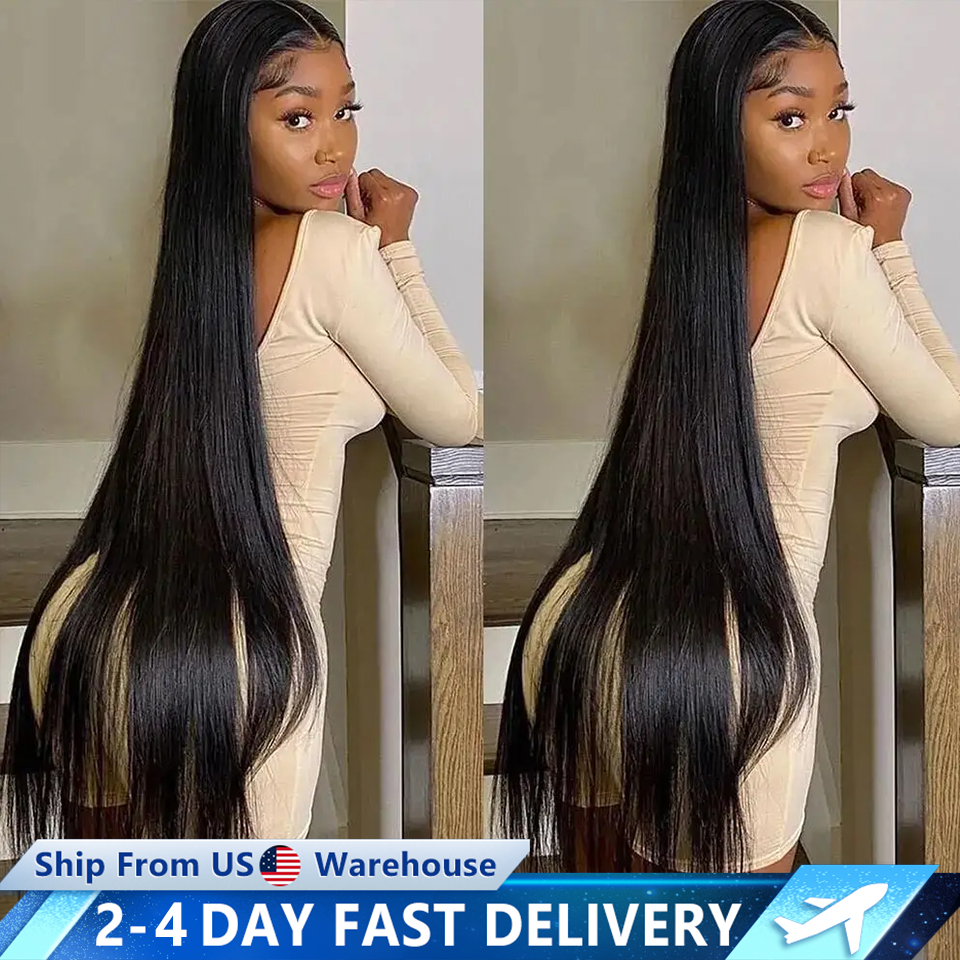 Glueless วิกผมผมมนุษย์พร้อมสวมใส่ก่อน Plucked ตรงผมมนุษย์ Wigs 5x5 ปิดลูกไม้ Pre Cut 13x4 ลูกไม้ด้านหน้าวิกผม