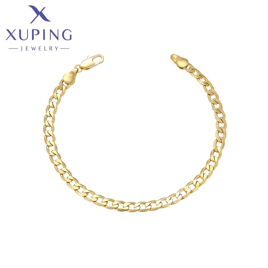 Xuping joyería encanto sin piedra 21 cm estilo étnico Color oro pulsera de cadena de mano para hombres mujeres moda regalo Simple X000794953