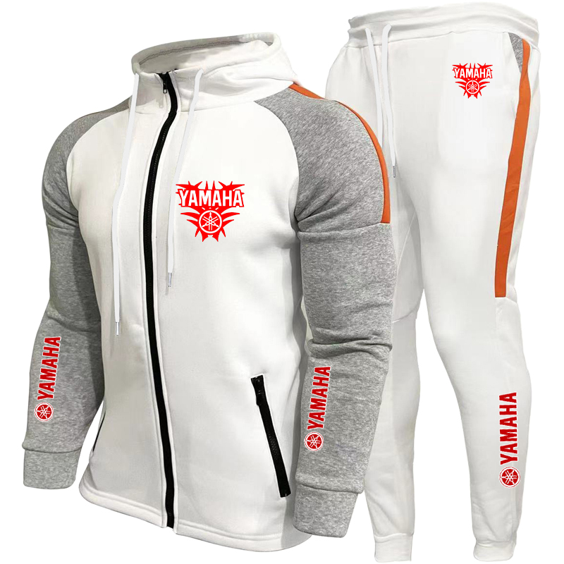 YAMAHA  Men's Racing Suit Outdoor Quick-Drying Comfortable Oversized Hooded Jacket Fitness Sweatpants Two-Piece Training Set