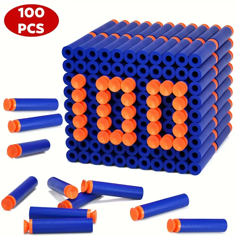 50/100 Uds., dardos de relleno azules, balas de cabeza blanda, dardos de espuma, pistola de juguete para niños, accesorios para pistola, dardos, juguete suave, relleno de pistola