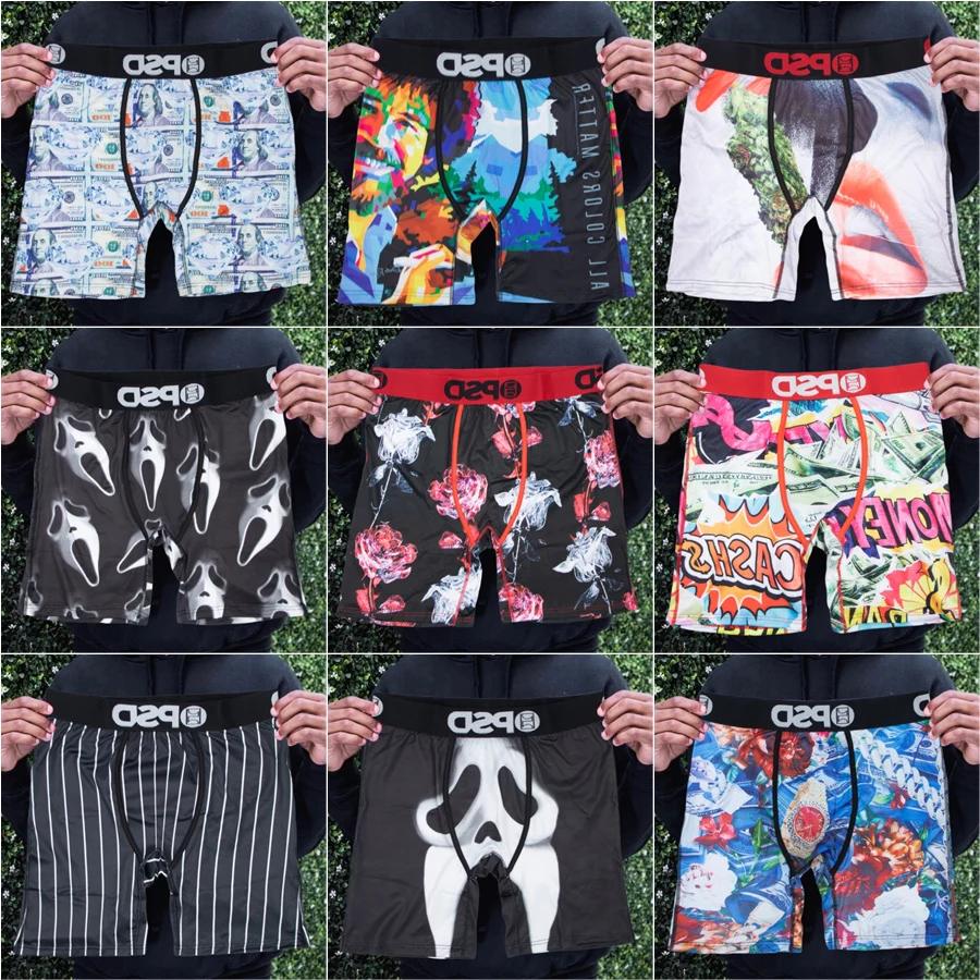 Sexy roupa interior masculina boxers moda impressão homem boxershorts respirável calcinha masculina lingerie plus size cuecas boxer