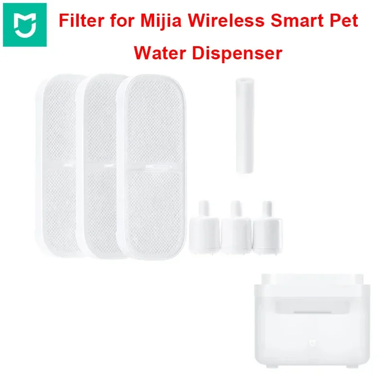 MIJIA-Juego de filtros dispensador de agua inalámbrico inteligente para mascotas, fuente para beber, dispensador de agua silencioso automático, juego de filtros de esterilización
