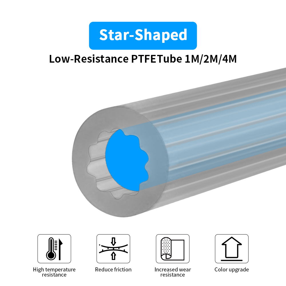 Toaiot-tubo de PTFE de Material japonés en forma de estrella, Teflonto de 4mm de diámetro exterior, flujo ultrasuave, impresora 3D DIY para laboratorio Bambu AMS Creality Voron