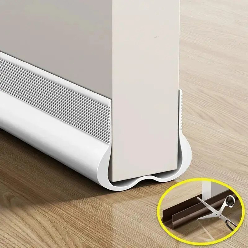 Tira de sellado inferior de puerta Flexible, insonorización de espacio de puerta, tira meteorológica a prueba de viento y polvo, cinta de tapón de tiro debajo de la puerta