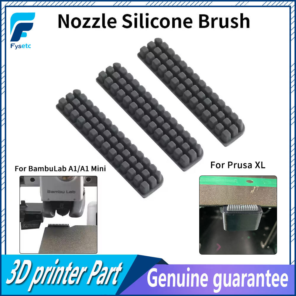 Cepillo de boquilla para Bambu Lab A1/A1 Mini Prusa XL, limpiaparabrisas, cepillo de silicona, herramienta de limpieza montada en cubito, accesorios de impresora 3D
