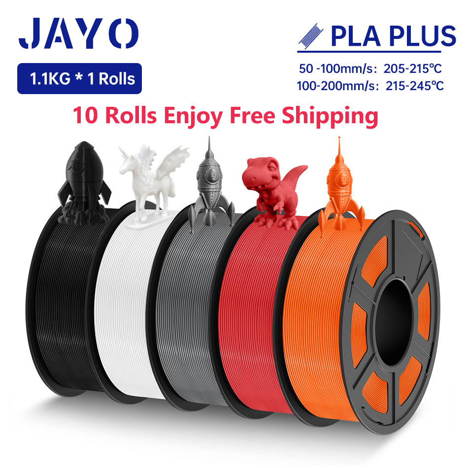 JAYO PLA Plus 3D Printer Filament 1.75MM PLA + Filament 1.1KG/Roll Neatly Wound 3D Printing Filament High Toughness 363 Meters