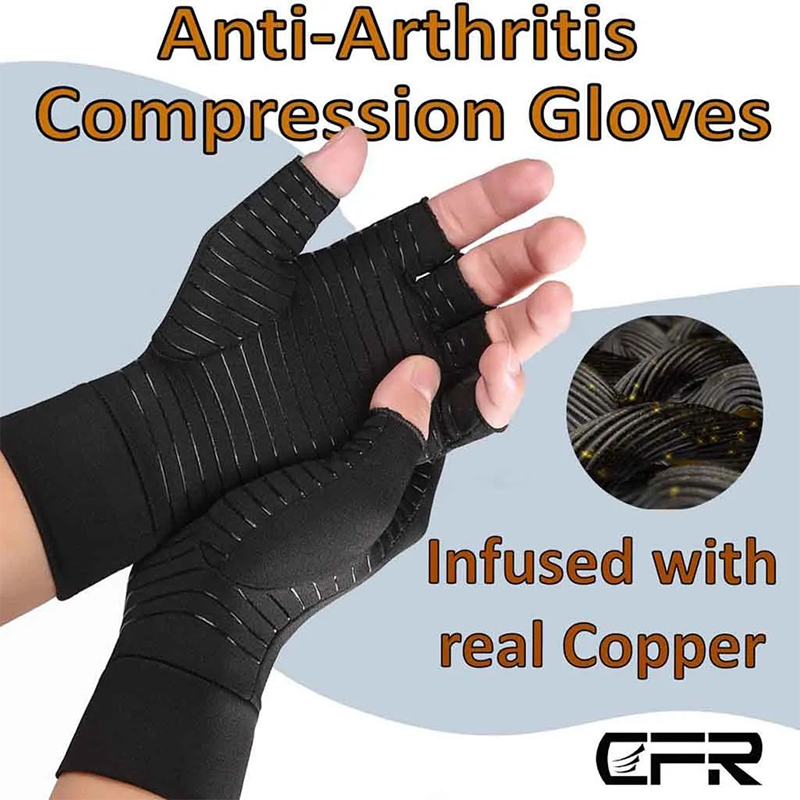 Compression Arthritis Half-finger Gloves for Men and Women Soft and Durable Wrist Support Suitable for Touchscreen Daily Use