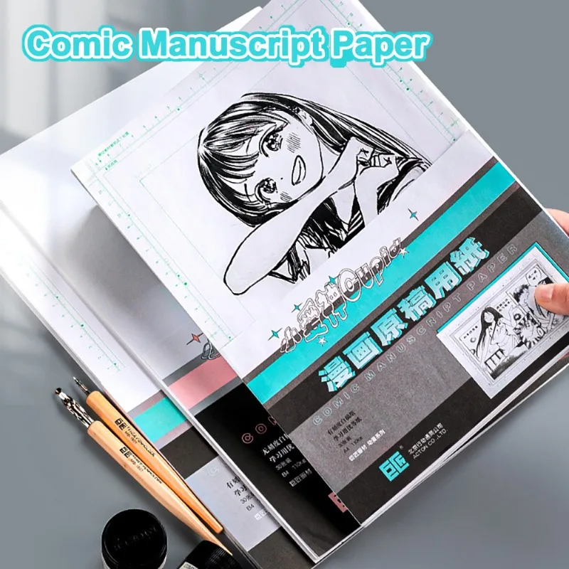 30 folhas de papel manuscrito de quadrinhos a4/b4 110g animação design desenho papel com escala pintura dos desenhos animados prática suprimentos especiais4