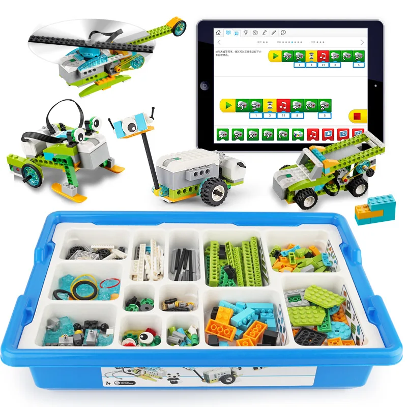 Set Base WeDo 2.0 con Funzioni Educative Compatibili con 45300, Blocchi da Costruzione, Giocattoli Fai-da-Te, Regali di Natale, Versione Ricaricabile