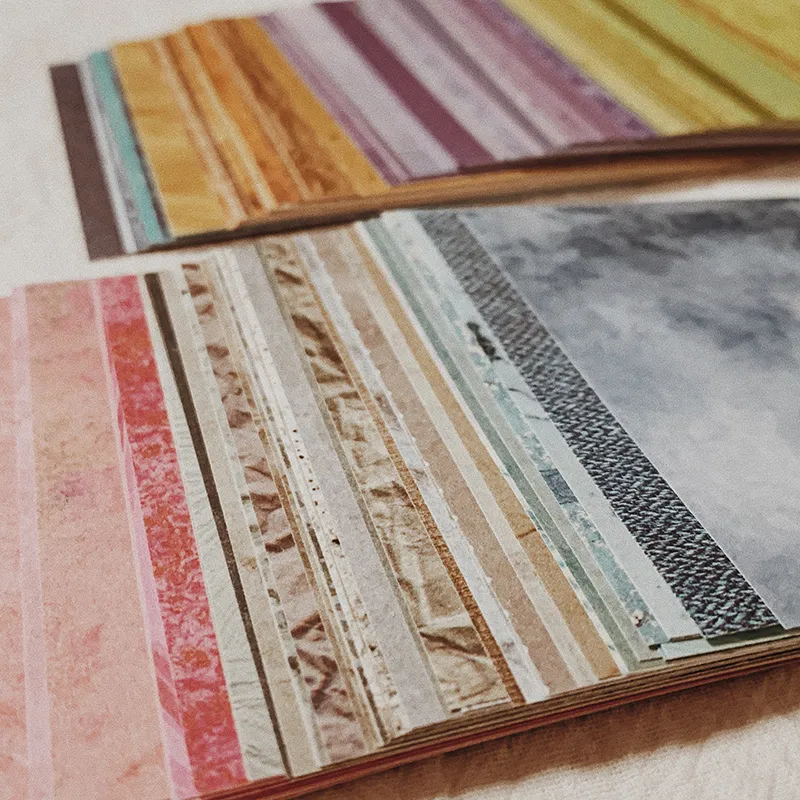 150 Stück Regenbogenfarbene Textur Hintergrund Bastelpapier Collage Junk Journal Ephemera DIY Album Scrapbooking Material Papierpackung