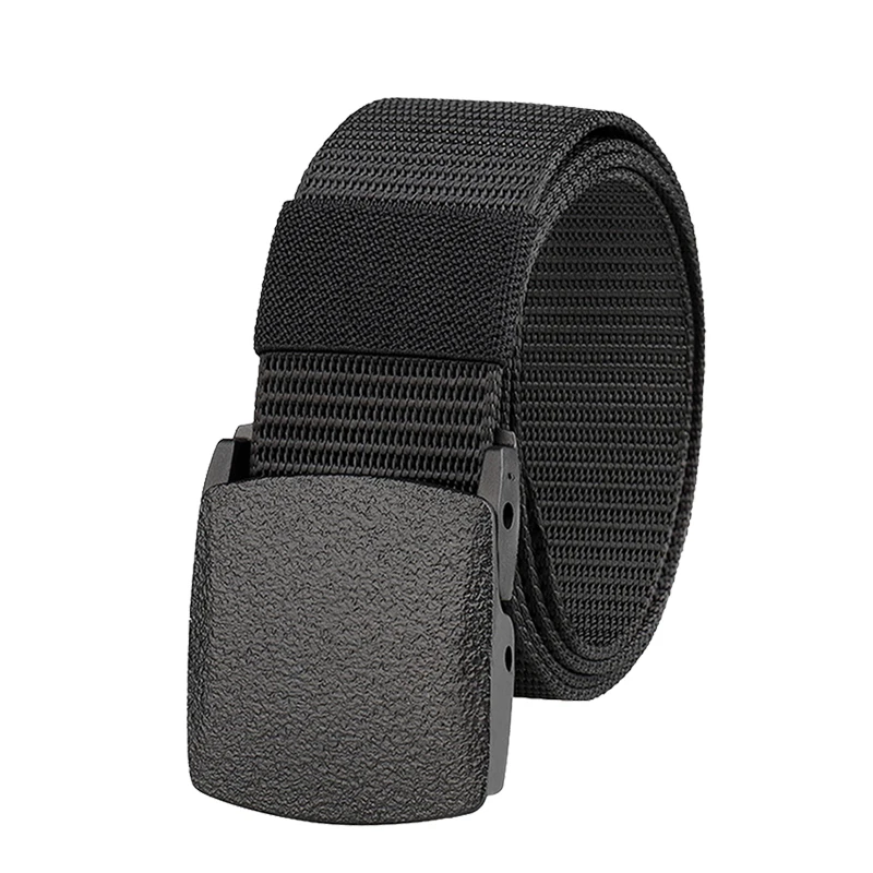 МУЖСКИЙ тактический тканый ремень с пластиковой пряжкой, универсальный уличный ремень из перфорированного холста, нейлоновый ремень без металла