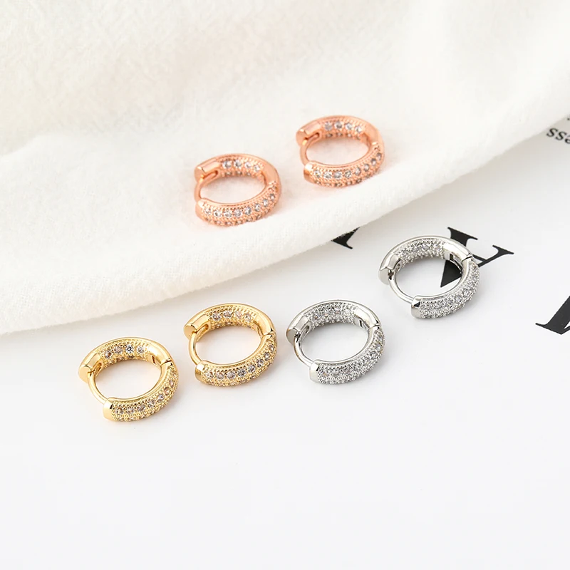 Boucles d'oreilles créoles absorbe ouissantes pour femmes, goujon en cristal doré, Huggies de luxe, boucle d'oreille charmante, bijoux piercing, cadeaux de mode, nouveau