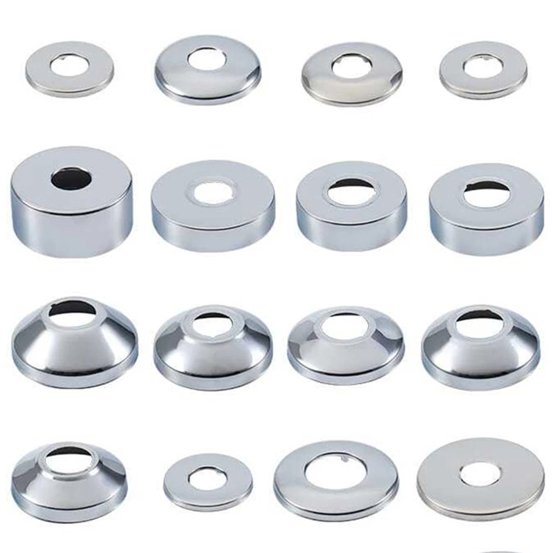Self-Adhesive Shower Faucet Decorative Cover Chrome Finish Stainless Steel Water Pipe Wall Covers Bathroom Accessories