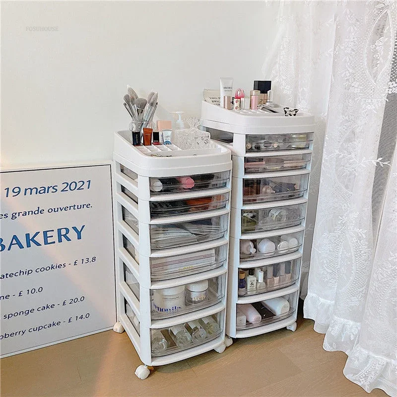 Extra kapperszaak gereedschapswagen Acryl kunststof salonwagens Japanse manicure hulpwagen met wielen voor salonmeubilair