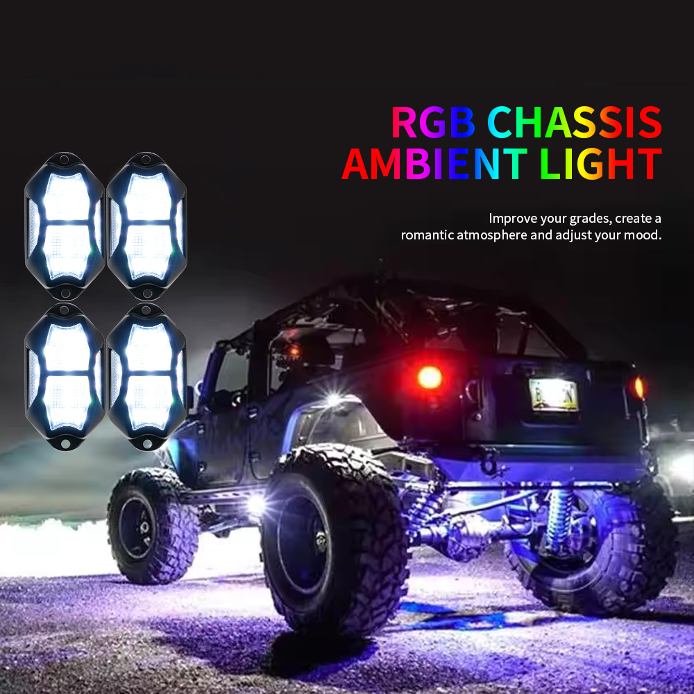 ไฟ LED สำหรับรถยนต์ 4/6/8/12 in1 ไฟตกแต่งภายนอก RGB สำหรับรถยนต์ ไฟใต้ท้องรถ สำหรับรถจี๊ป ออฟโรด รถบรรทุก ATV UTV เรือ ไฟข้าง