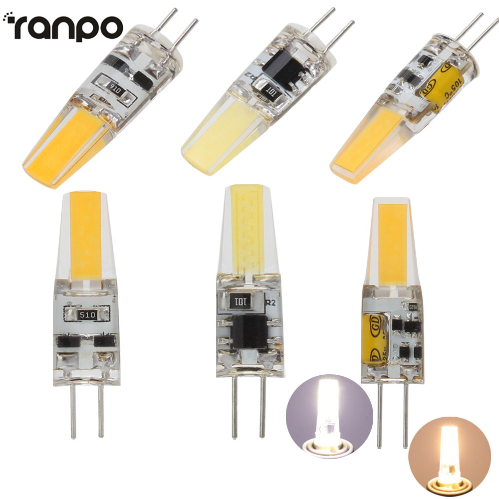 1ชิ้นโคมไฟ LED G4หรี่แสงได้ขนาดเล็ก6W หลอดไฟ AC DC 12V 220V เทียนแทนฮาโลเจน45W สำหรับโคมไฟระย้าสปอตไลท์สีขาว