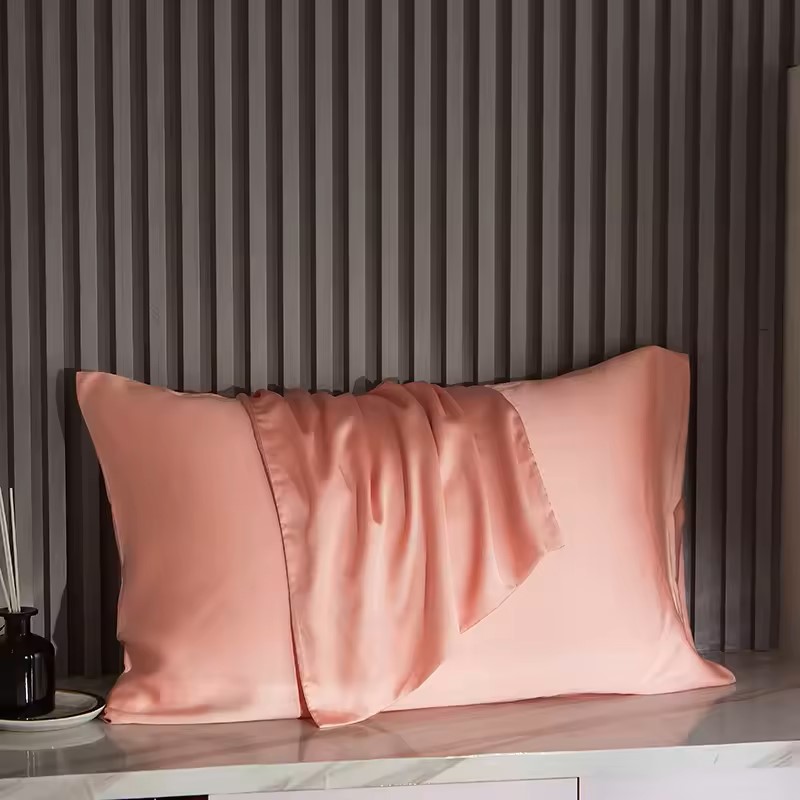Funda de Almohada Nórdica de Seda en Blanco, Negro, Gris, Caqui, Azul, Rosa y Plateado, Fundas de Almohada de Lujo para Decoración del Hogar