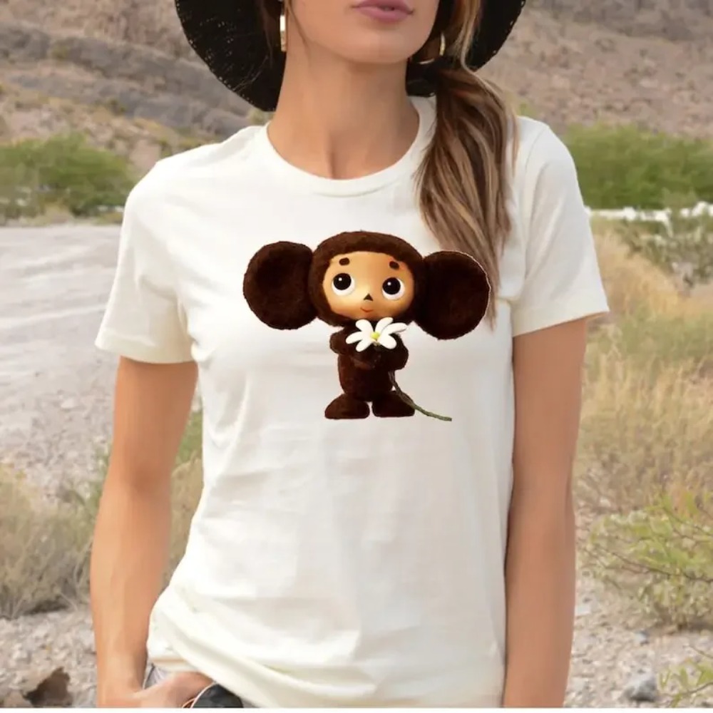 Russian Cartoon Cheburashka Graphic Tshirts Gena The Crocodile Birthday Gift T Shirt Women Kawaii Clothes Ropa Hombre