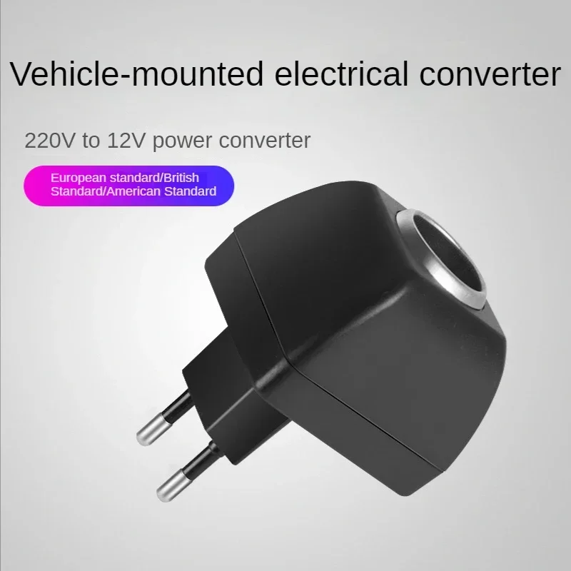 Adaptador de CA con enchufe para coche, cargador automático, enchufe europeo de 220V CA a 12V CC para dispositivos electrónicos de coche, accesorios para uso doméstico