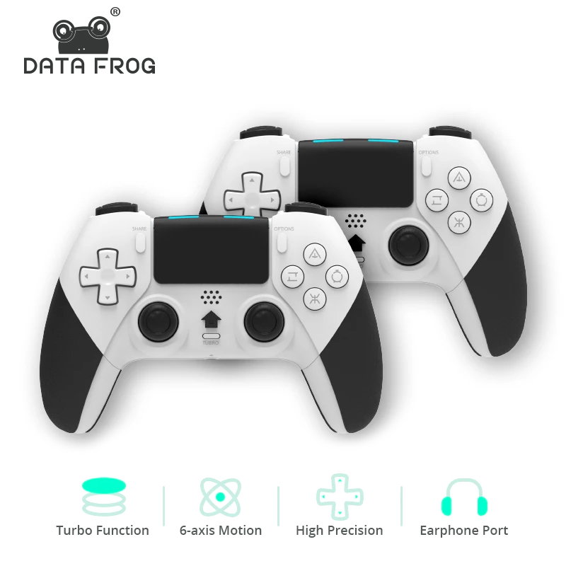 Bezprzewodowy kontroler DATA FROG kompatybilny z Bluetooth do PS4 Gamepad do komputera Joystick do PS4/PS4 Pro/PS4 Slim Game Console