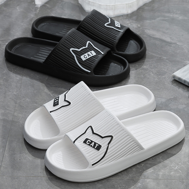 Neue Trend Sommer Cartoon Katze Paar Hause Schuhe Non-slip Flache Rutschen Geschmeidig Sandalen Für Frauen Männer Hausschuhe Männlich innen Flip-Flops